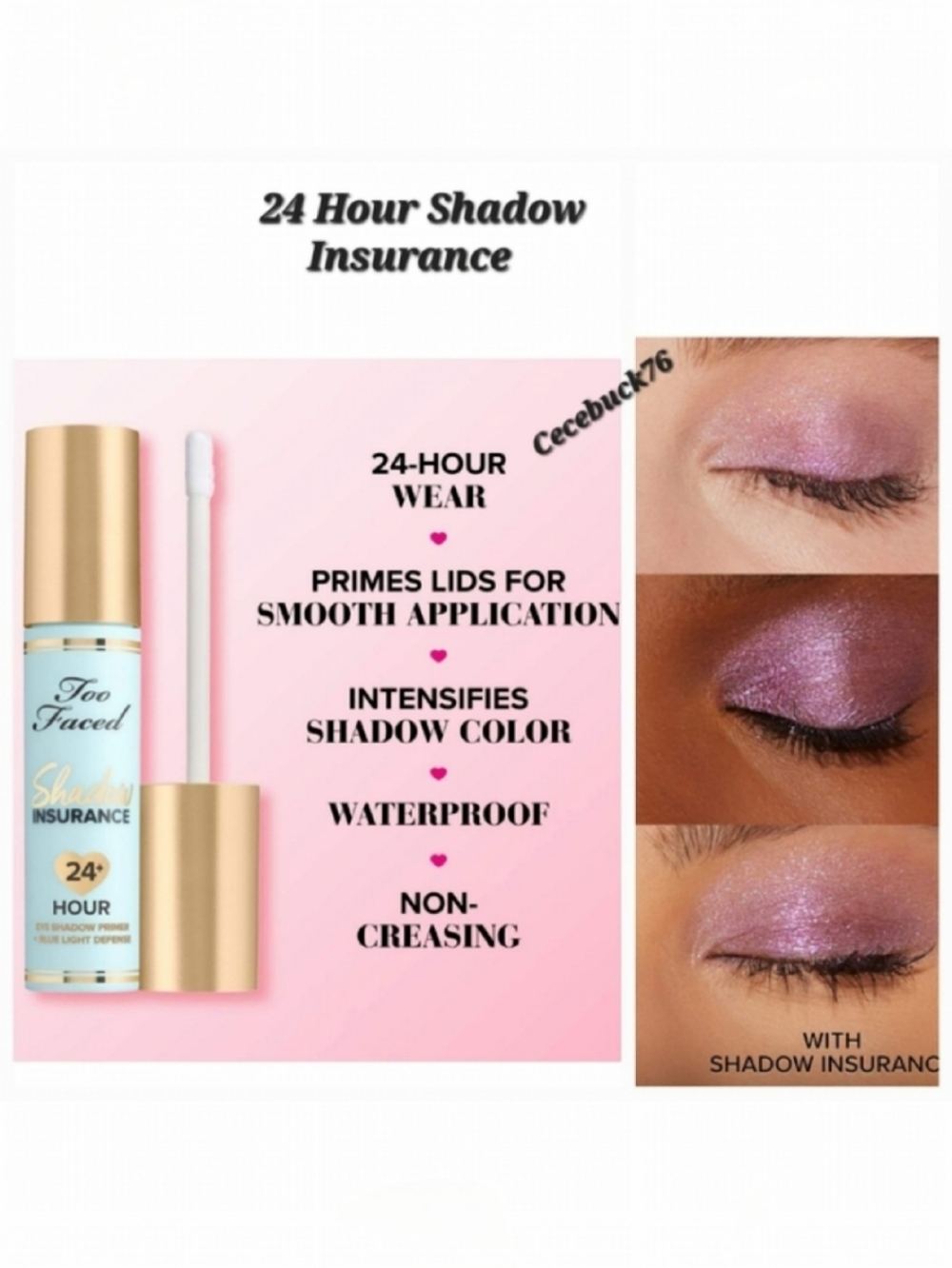 🌺Too Faced Shadow Insurance 24-Hour Eyeshadow Primer Waterproof